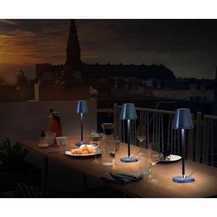 LED Stmívatelná nabíjecí stolní lampa LED/3W/1800 mAh tmavě modrá