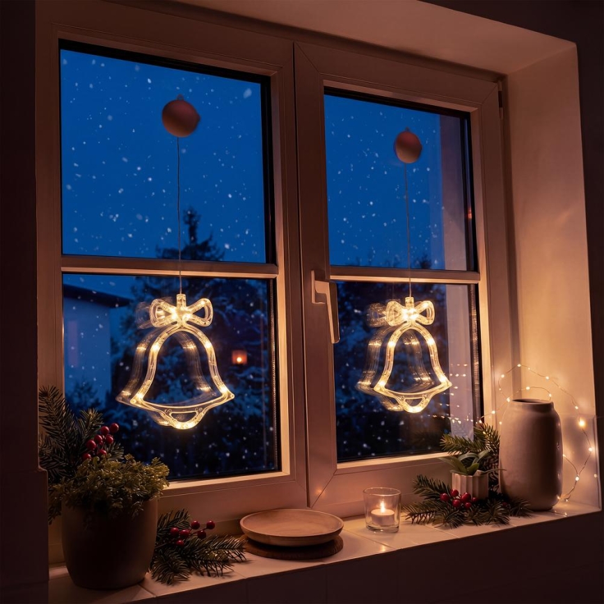 LED Vánoční dekorace LED/3xAAA/teplá bílá zvonek