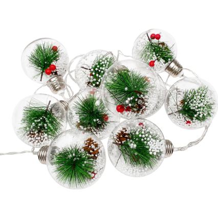 LED Vánoční řetěz 10xLED/3xAAA/teplá bílá 2,1m koule