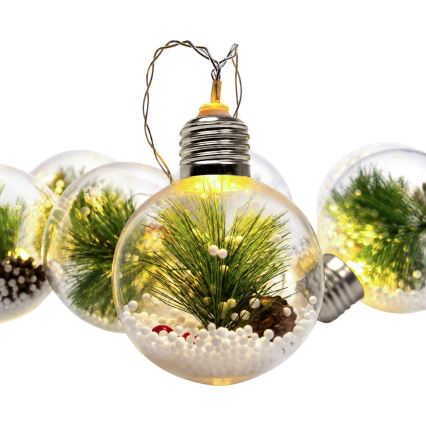 LED Vánoční řetěz 10xLED/3xAAA/teplá bílá 2,1m koule