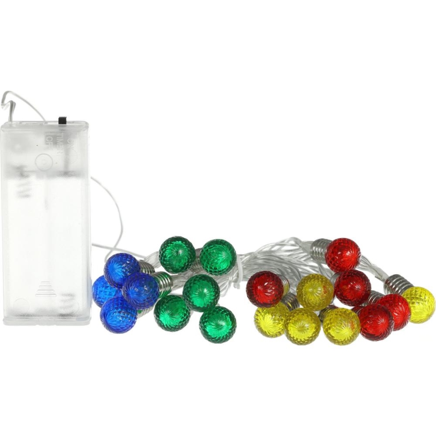 LED Vánoční řetěz 20xLED/2xAA/teplá bílá 1,8m žárovky