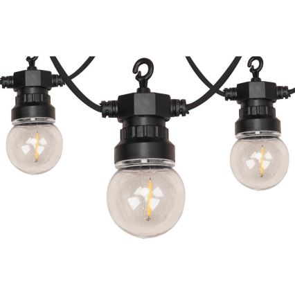 LED Venkovní dekorační řetěz GIRLANDA G45 10xE27/230V 8m IP44 teplá bílá
