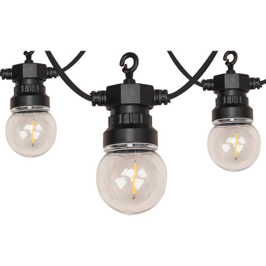 LED Venkovní dekorační řetěz GIRLANDA G45 10xE27/230V 8m IP44 teplá bílá