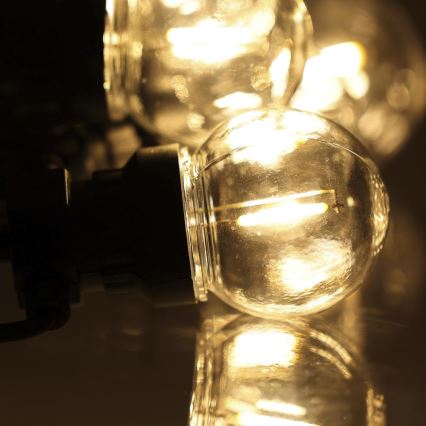 LED Venkovní dekorační řetěz GIRLANDA G45 10xE27/230V 8m IP44 teplá bílá