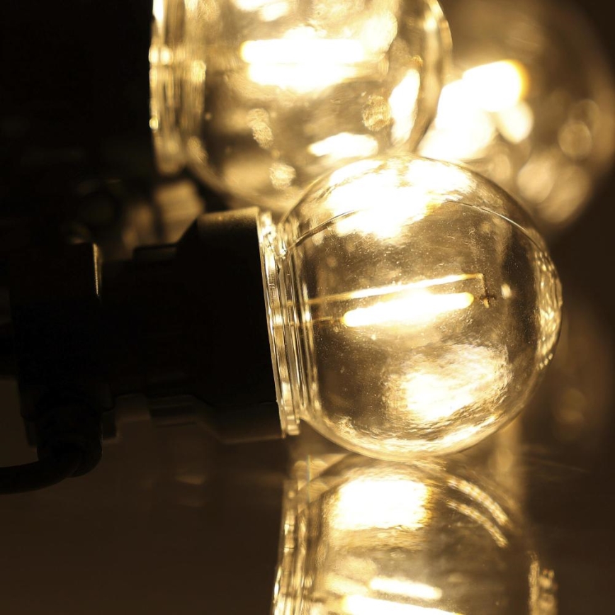 LED Venkovní dekorační řetěz GIRLANDA G45 10xE27/230V 8m IP44 teplá bílá