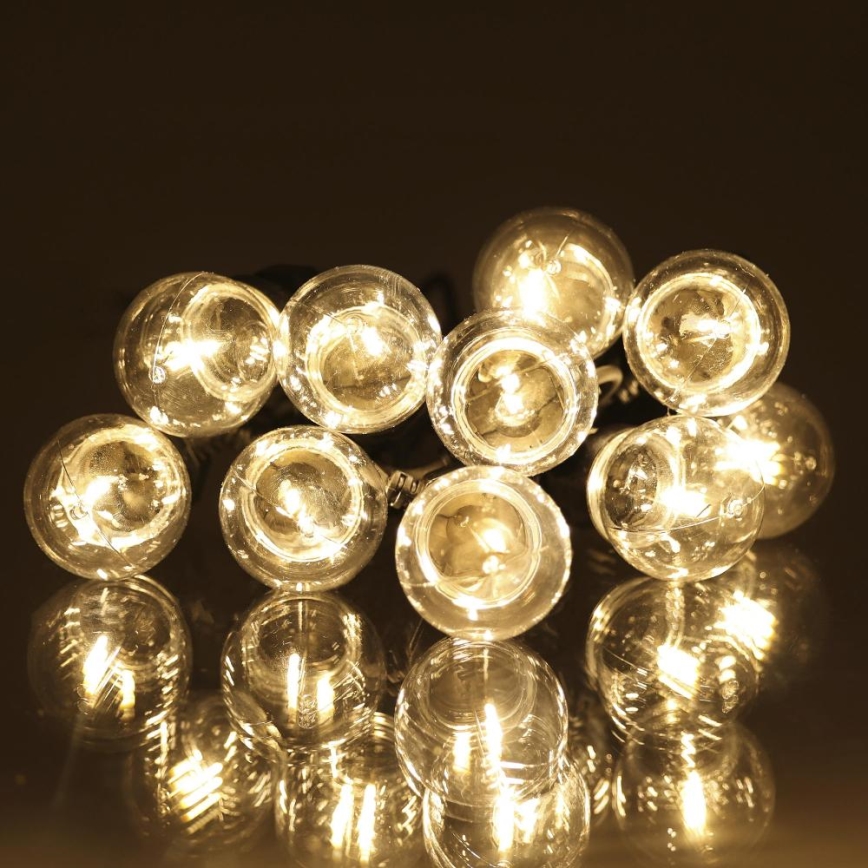LED Venkovní dekorační řetěz GIRLANDA G45 10xE27/230V 8m IP44 teplá bílá