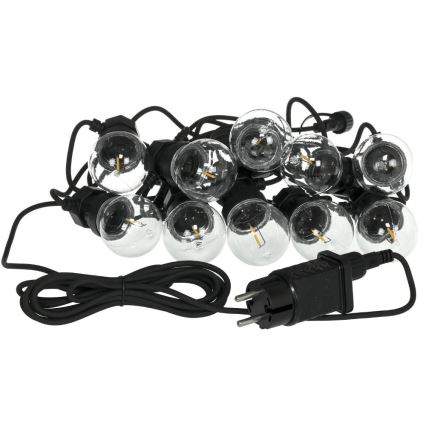 LED Venkovní dekorační řetěz GIRLANDA G45 10xE27/230V 8m IP44 teplá bílá