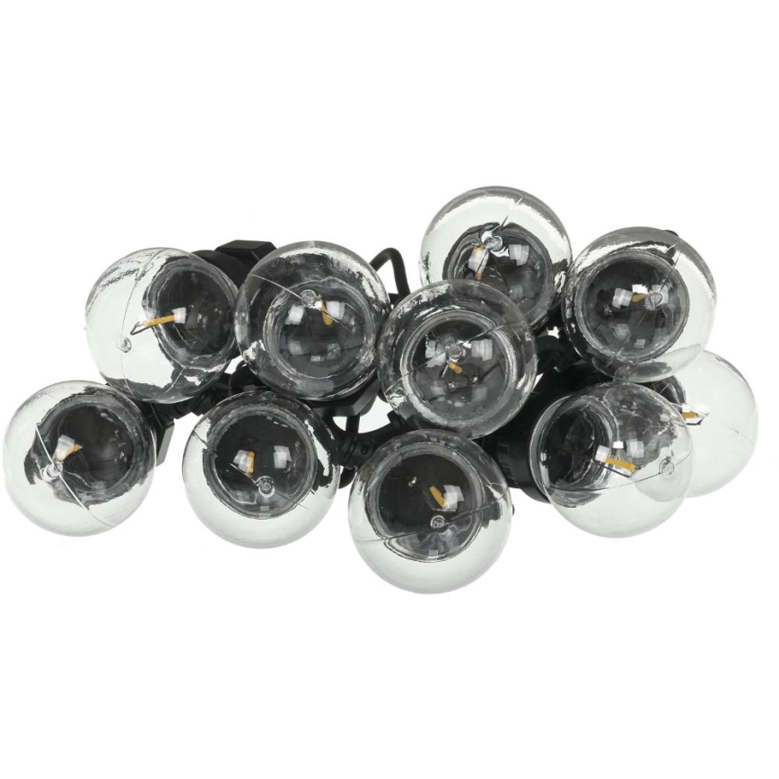 LED Venkovní dekorační řetěz GIRLANDA G45 10xE27/230V 8m IP44 teplá bílá