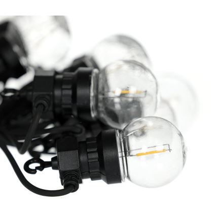 LED Venkovní dekorační řetěz GIRLANDA G45 10xE27/230V 8m IP44 teplá bílá