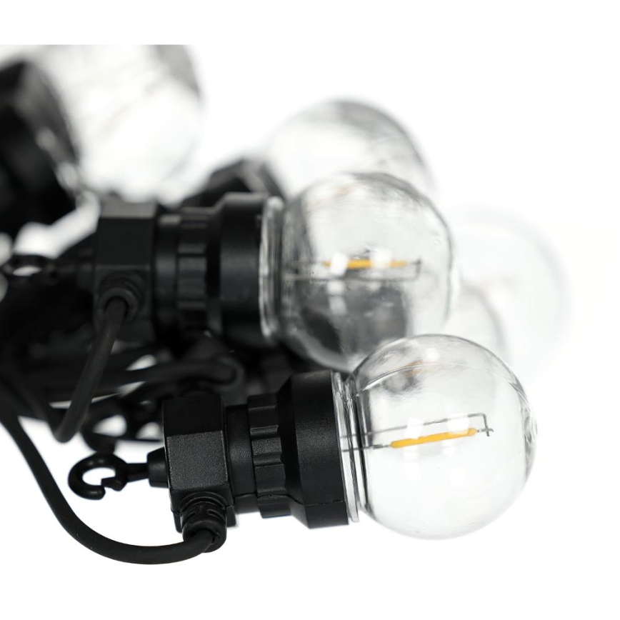 LED Venkovní dekorační řetěz GIRLANDA G45 10xE27/230V 8m IP44 teplá bílá