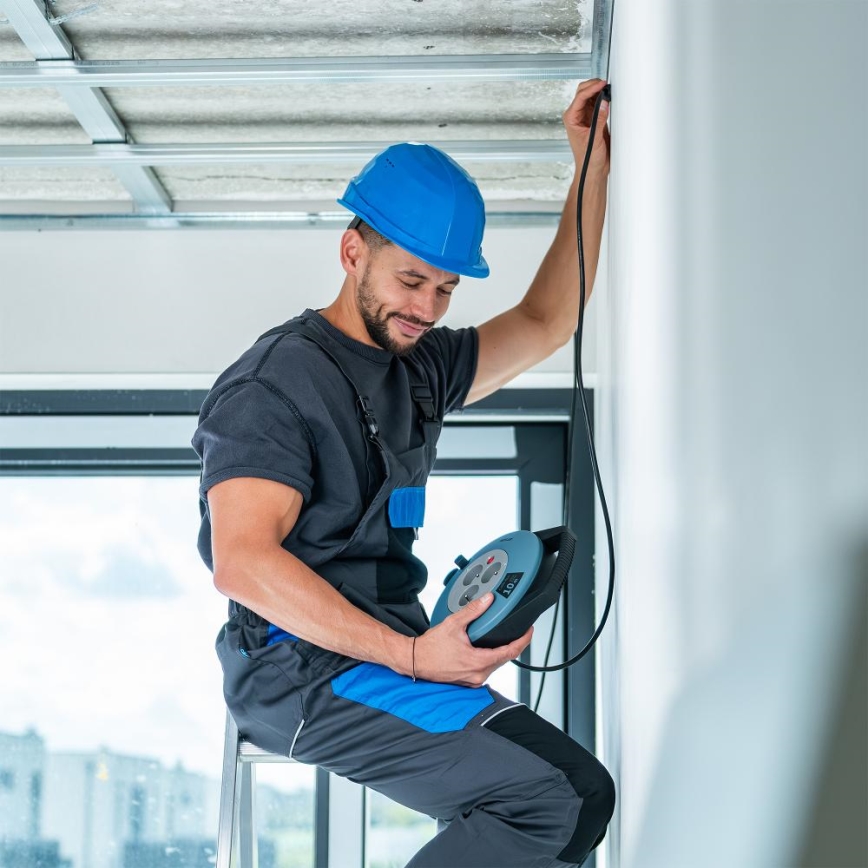 Retlux - Prodlužovací kabel na bubnu 3Z Typ E 10m modrá/černá