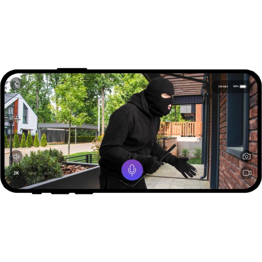 Videozvonek se senzorem pohybu 5MPx 1440p 5200 mAh Wi-Fi IP65 antracit