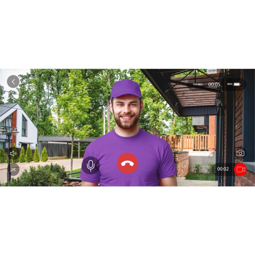Videozvonek se senzorem pohybu 5MPx 1440p 5200 mAh Wi-Fi IP65 antracit