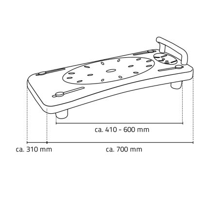 Ridder - Sedátko na vanu s madlem 31x70 cm bílá