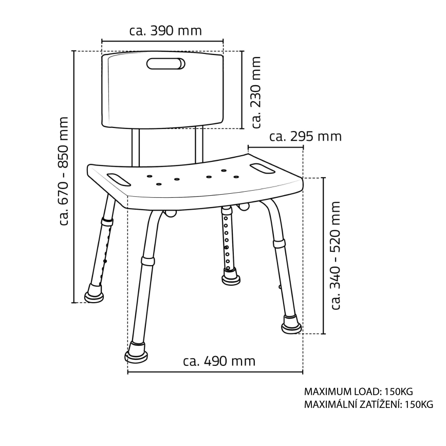 Ridder - Židle s opěradlem 49x85 bílá