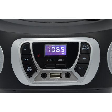 Roadstar CDR-365U/SL - Rádio s FM/PLL a USB 32W/230V/4xLR14 černá/stříbrná