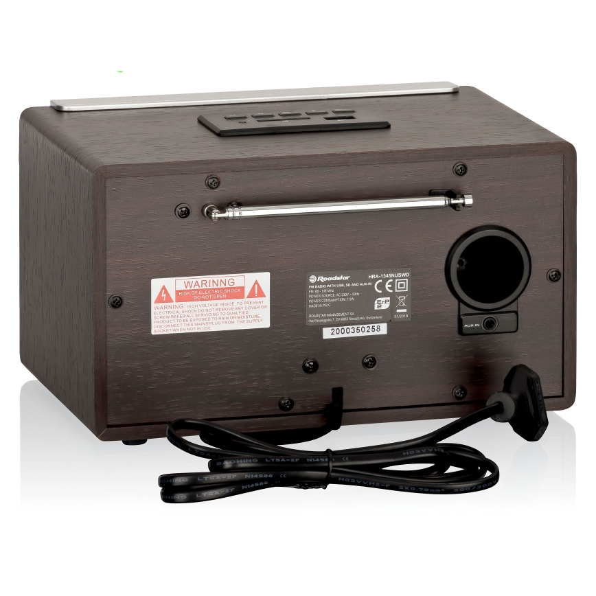 Roadstar HRA-1345NUS/WD - Rádio s FM 16W/230V