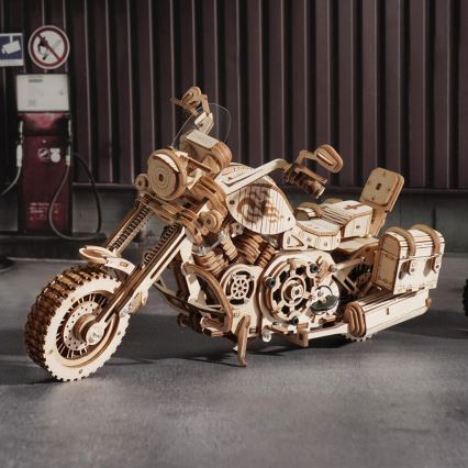 RoboTime - 3D dřevěné mechanické puzzle Motorka cruiser