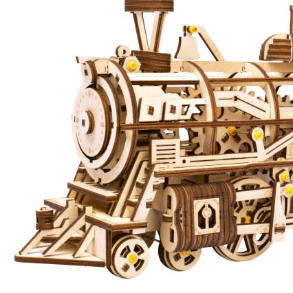 RoboTime - 3D dřevěné mechanické puzzle Parní lokomotiva