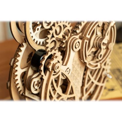 RoboTime - 3D dřevěné mechanické puzzle Soví hodiny 1xAA
