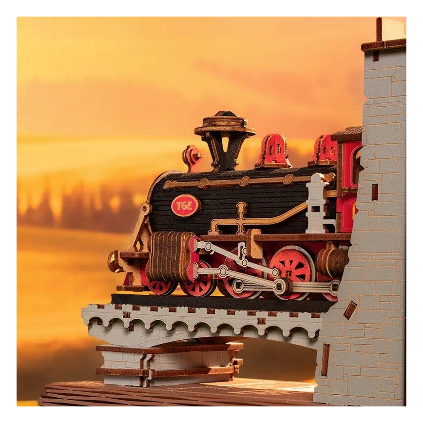RoboTime - 3D skládačka Zarážka na knihy Historický parní vlak