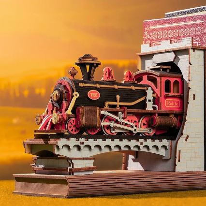 RoboTime - 3D skládačka Zarážka na knihy Historický parní vlak
