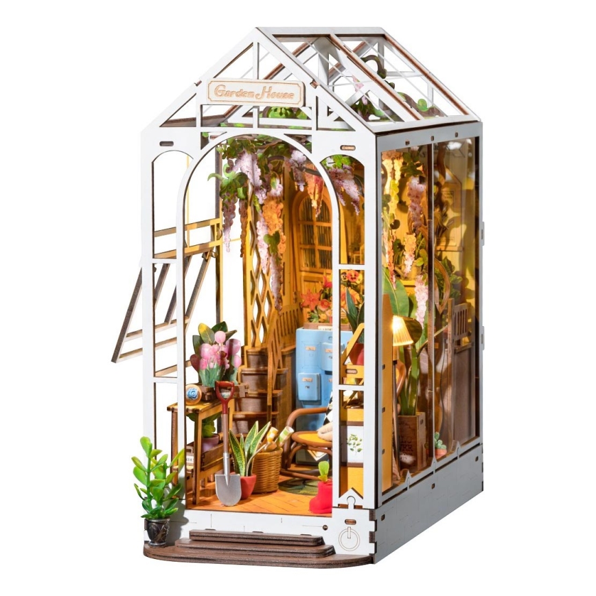 RoboTime - LED Zarážka na knihy Garden house 3D puzzle 2xAAA