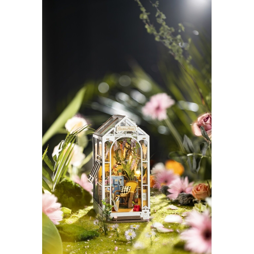 RoboTime - LED Zarážka na knihy Garden house 3D puzzle 2xAAA