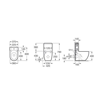 Roca A341242000 - Splachovací nádržka MERIDIAN spodní přívod keramika/bílá