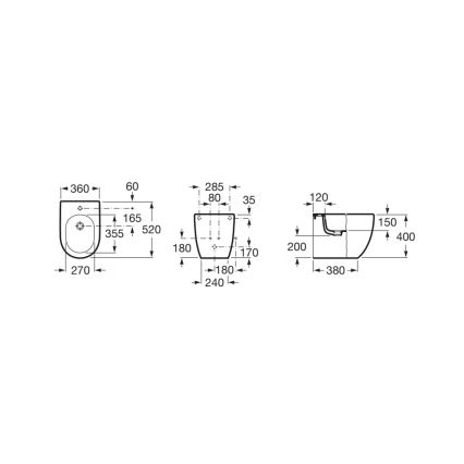 Roca A357247000 - Stojící bidet MERIDIAN keramika/bílá