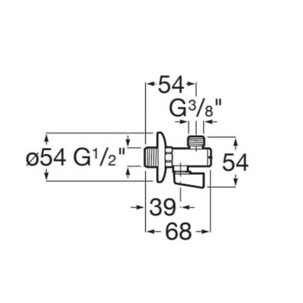 Roca A525168200 - Rohový ventil AQUA lesklý chrom
