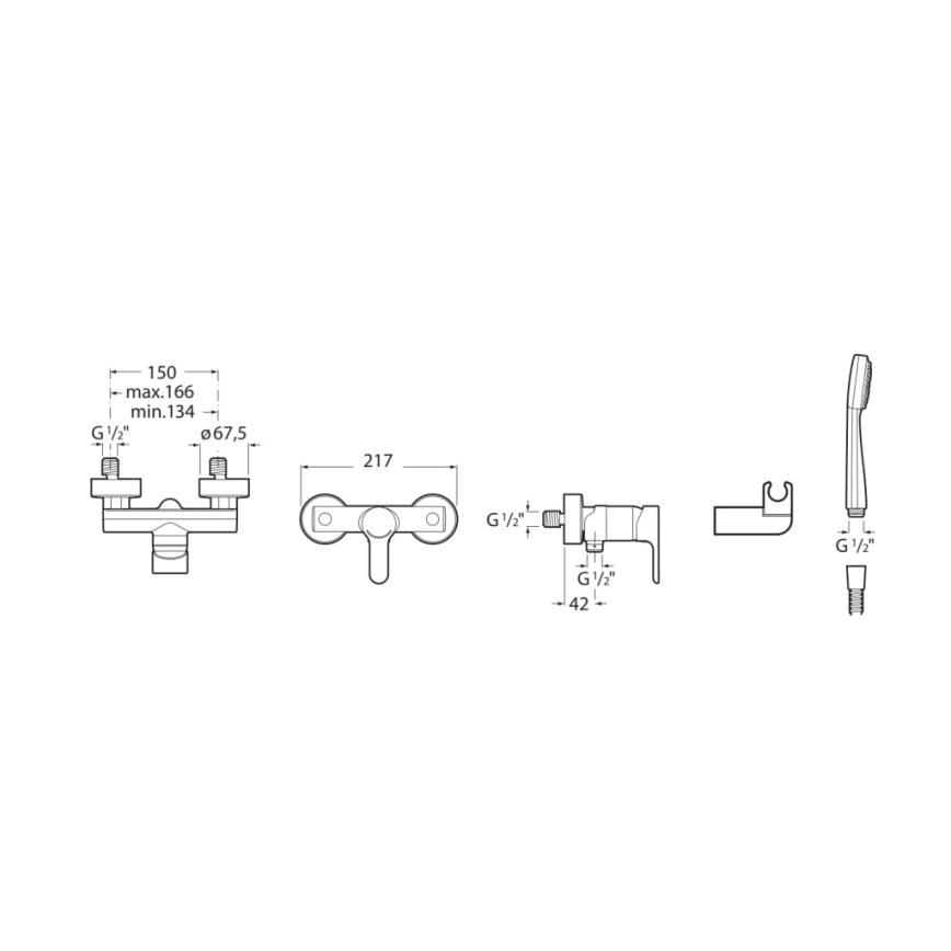 Roca A5A2009C02 - Sprchová sada s baterií L20 lesklý chrom