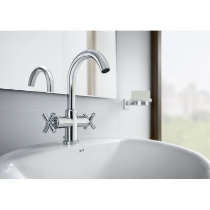 Roca A5A3043C00 - Umyvadlová baterie + výpusť s přepadem LOFT 27 cm lesklý chrom
