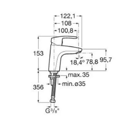Roca A5A3298C00 - Umyvadlová baterie MONODIN 15,3 cm lesklý chrom