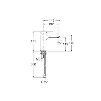 Roca A5A3B09C00 - Umyvadlová baterie L20 17,1 cm lesklý chrom