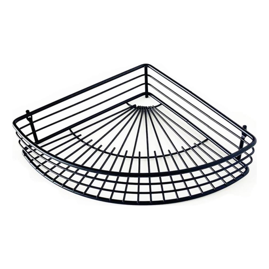 Rohová police do sprchy 22,7x31,5 cm černá