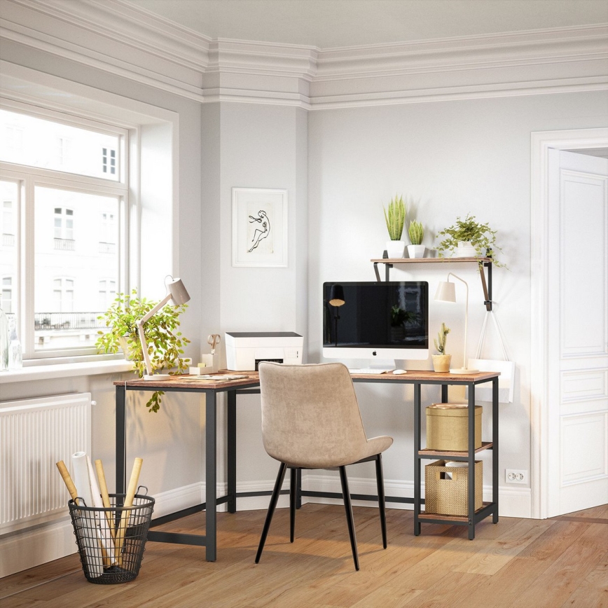 Rohový psací stůl SOLEA 138x138 cm hnědá/černá