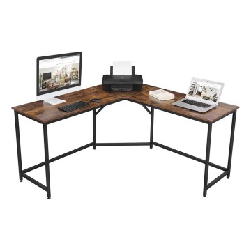 Rohový psací stůl SOLEA 149x149 cm hnědá/černá