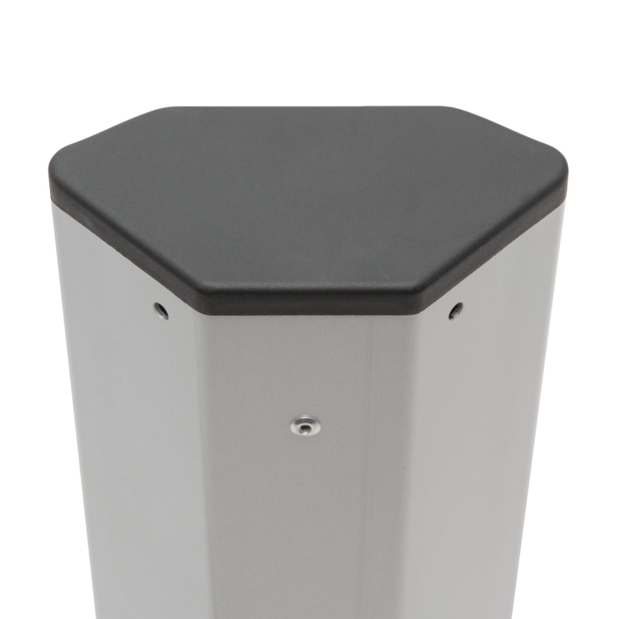 Rohový zásuvkový sloupek 4x230V + 2xUSB-A černá/stříbrná