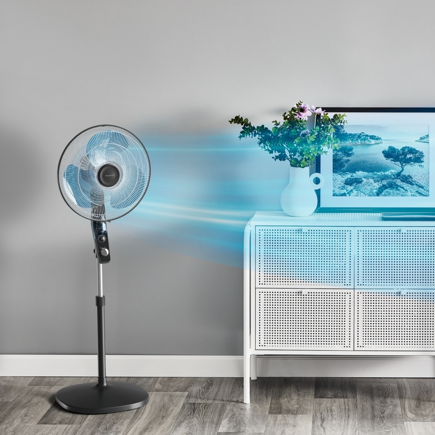 Rowenta - Stojanový ventilátor s odpuzovačem proti komárům ESSENTIAL+ 60W/230V 130 cm černá