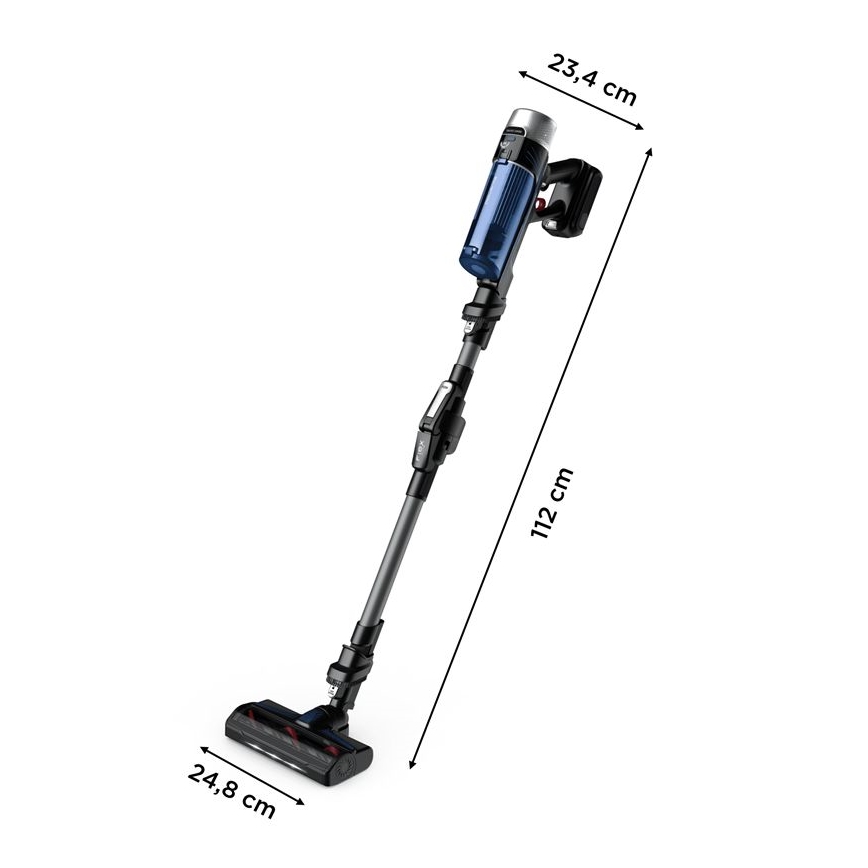 Rowenta - Tyčový vysavač s mopem X-FORCE FLEX ANIMAL AQUA AUTO 4v1 250W/25,2V 2500 mAh černá/modrá