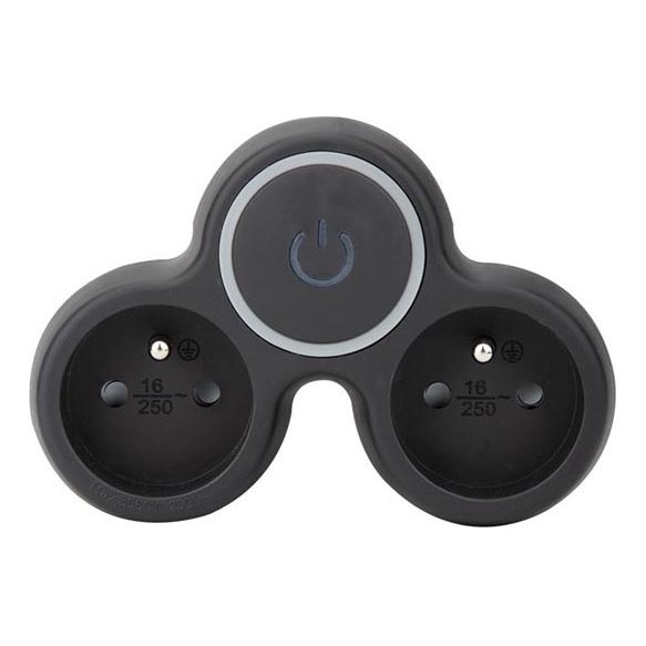 Rozbočovací zásuvka s vypínačem 2x 10A černá