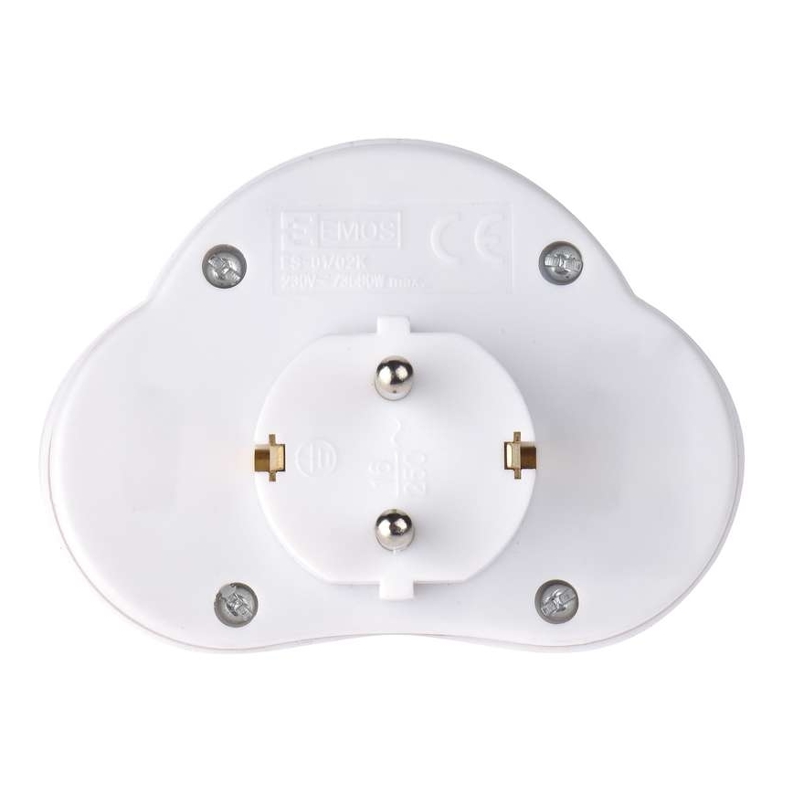 Rozbočovací zásuvka s vypínačem 2x16A/250V
