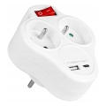 Rozbočovací zásuvka s vypínačem 2Z + USB-C + USB-A