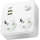 Rozbočovací zásuvka s vypínačem LINEA 2x230V + 3xUSB A/C SCHUKO bílá
