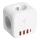 Rozbočovací zásuvka s vypínačem LINEA 3x230V + 4xUSB A/C bílá