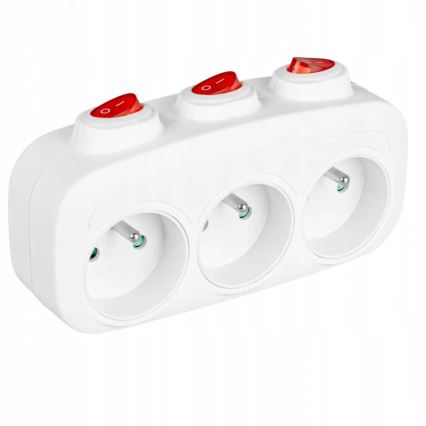 Rozbočovací zásuvka s vypínači 3Z