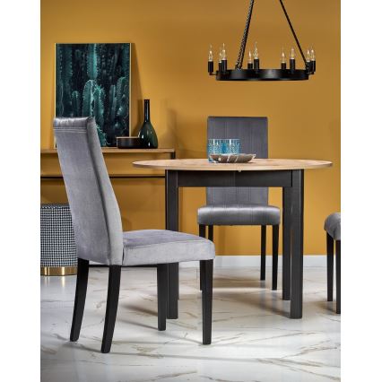 Rozkládací jídelní stůl CALMIO 102/142x102 cm dub artisan/černá