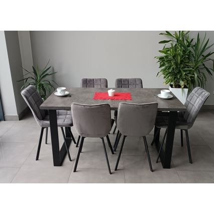 Rozkládací jídelní stůl COLIN 150/180x80 cm šedá