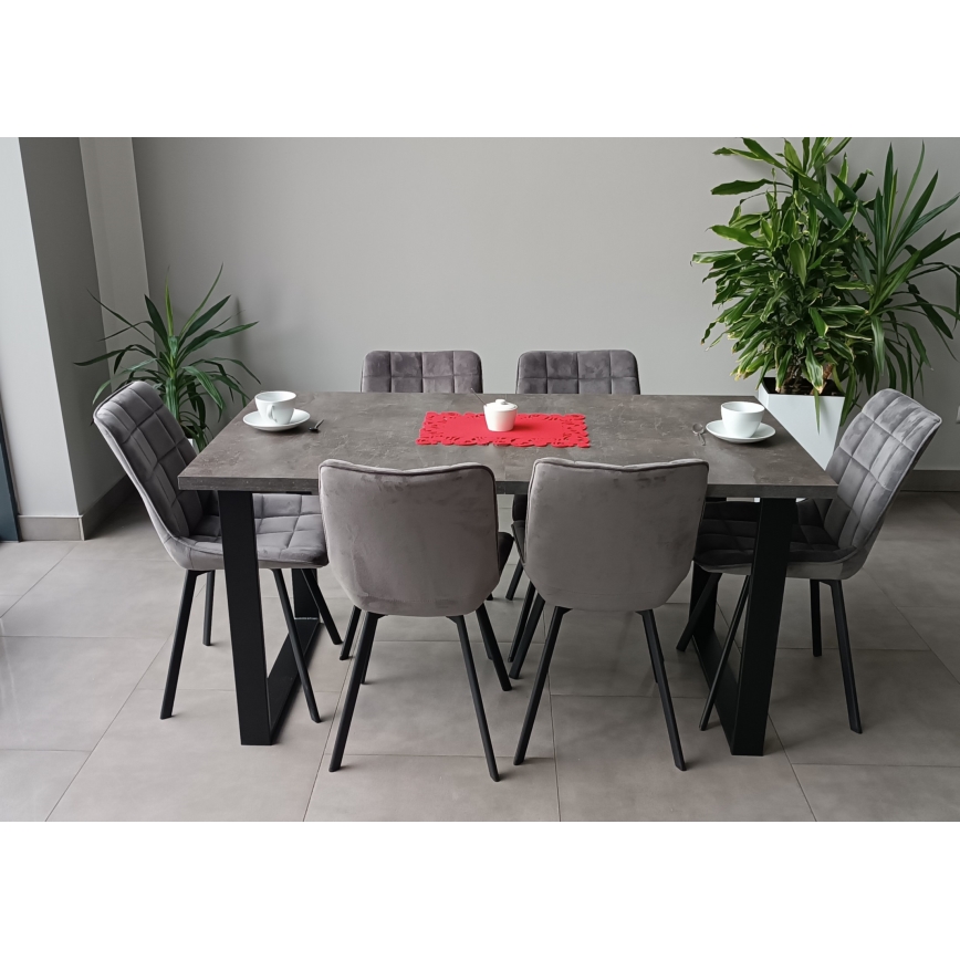 Rozkládací jídelní stůl COLIN 150/180x80 cm šedá